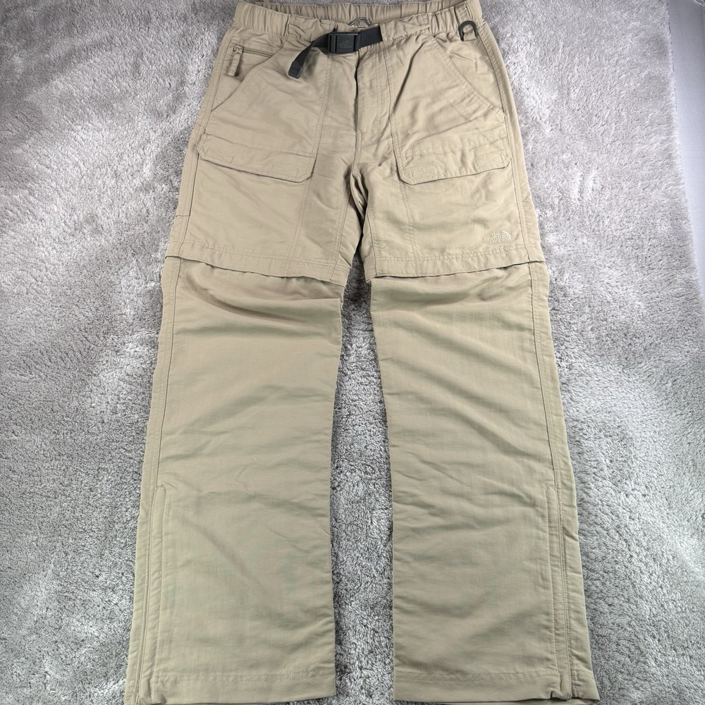 The North Face Vintage Convertible Pants Mens Small Khaki Nylon Cargo Hiking Y2K
